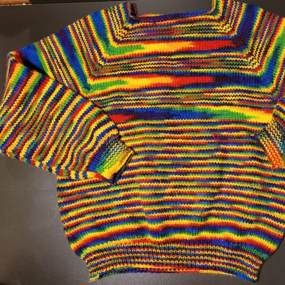 Handmade Rainbow Sweater - Picture 1 of 4